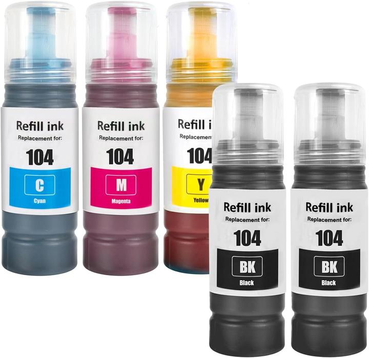 Produktbild Plutoos Epson 104 Ecotank Patrone XXL kompatibel, 5erFarbset