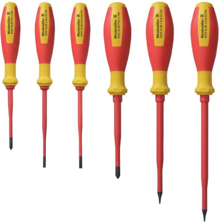 Immagine prodotto Weidmüller Set di cacciaviti VDE SlimLine SDI SLIM S3.5-6.5/PH1/2 (Incavo trasversale)