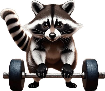 Bügelbilder Bügelbild Fitness Waschbär (1 x)