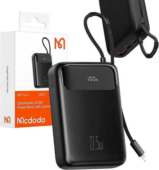 Image du produit Mcdodo Banque d'alimentation MC-3710 Digital Dis 20000mAh, 22.5W (czarny) (20000 mAh, 22.50 W, 77 Wh)