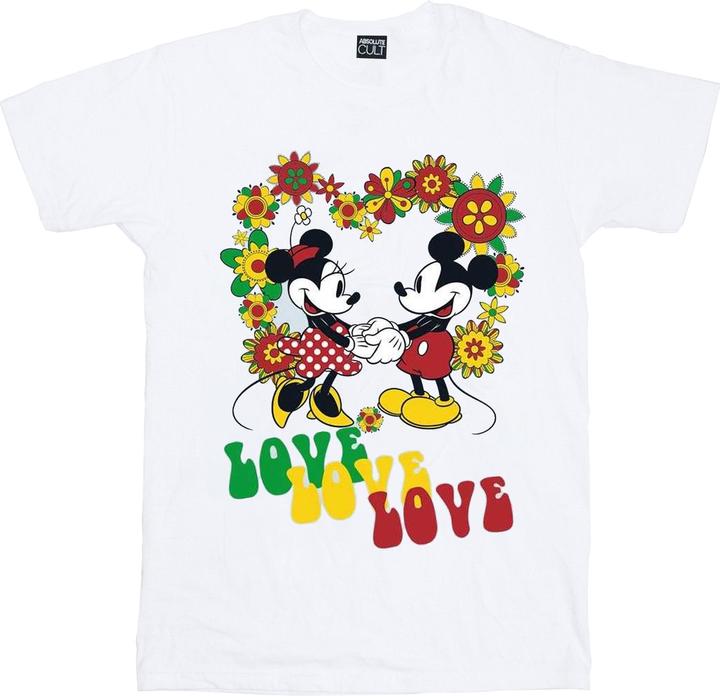 Actual product image Disney Girls Mickey And Minnie Mouse Hippie Love Cotton T-Shirt (152, 158)