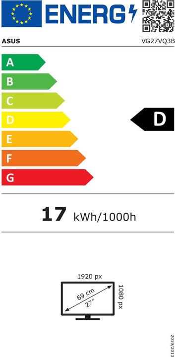 Energy Label ASUS TUF VG27VQ3B (1920 x 1080 pixels, 27")
