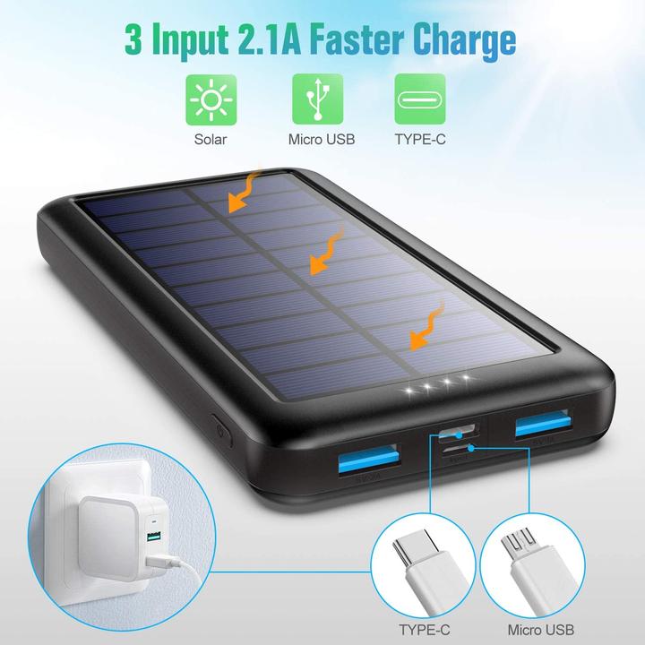 Produktbild QTshine Solar-Powerbank (26800 mAh, 99.16 Wh)