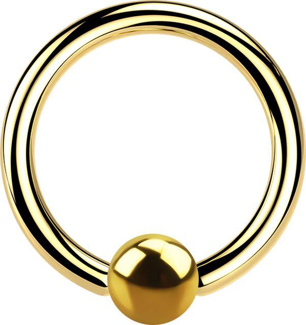 Produktbild Star Piercing Micro Ball Closure Ring vergoldet (ohne Messing, Chirurgenstahl 316L)