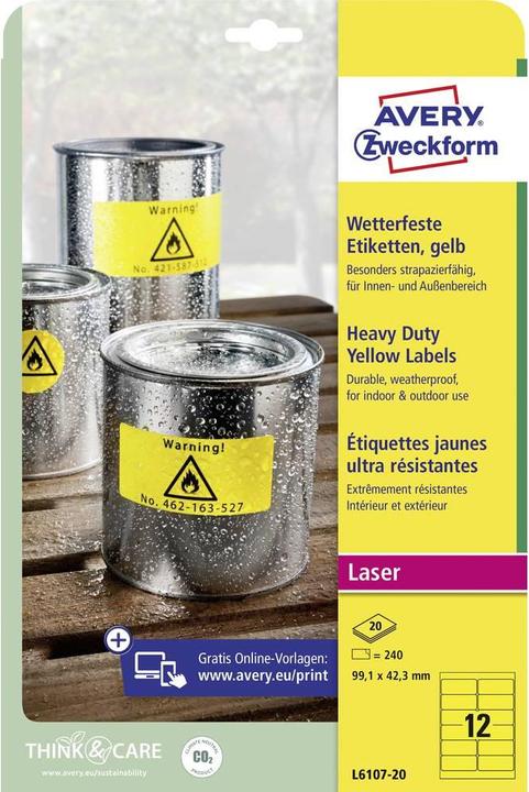 Image du produit Avery Étiquettes en film résistant aux intempéries