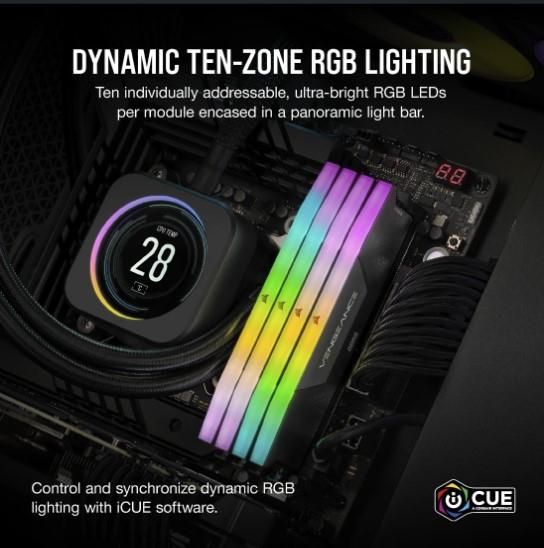 Immagine prodotto Corsair DDR5, 8200MT/s 48GB 2x24GB DIMM, Unbuffered, CLK Driver, 40-52-52-132, OC PMIC, XMP 3.0, VENGEANCE R (2 x 24GB, 8200 MHz, RAM DDR5, DIMM)