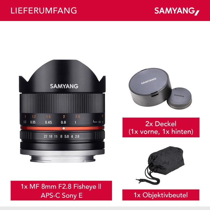 Image du produit Samyang 8mm f/2.8 II, Sony E (Sony E, APS-C / DX)