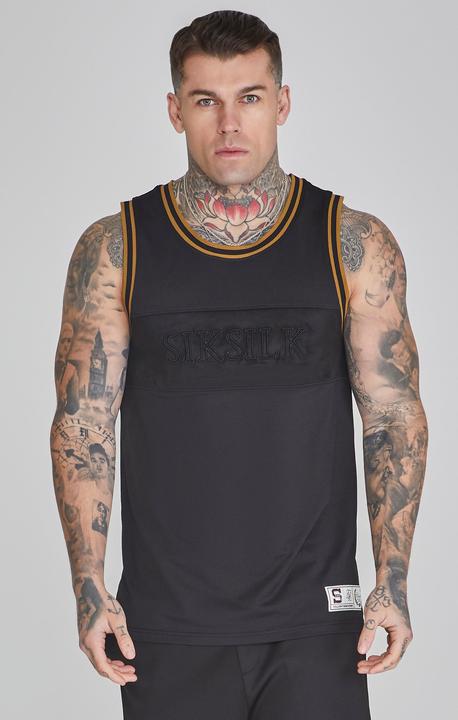 Siksilk Top Basketball Vest in Black (L)