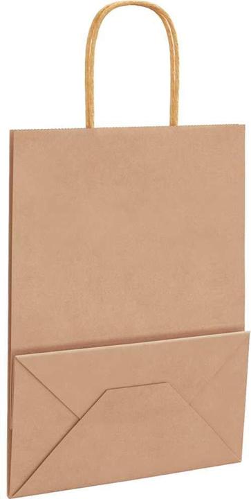 Actual product image VidaXL Kraft paper bags 50 pcs. with handle brown 22x11x28 cm paper bag (Gift bag, 50 x)