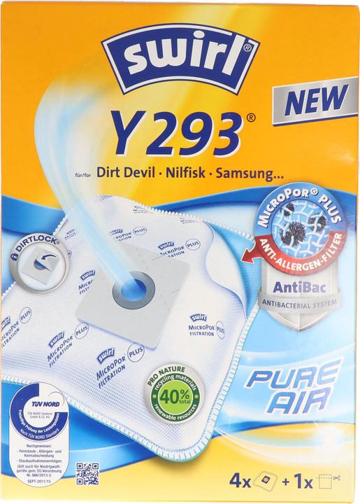 Actual product image Swirl Vacuum Cleaner Bag Y293 MicroPor Plus for Dirt Devil, Nilfisk and Samsung Vacuum Cleaners (4 x)