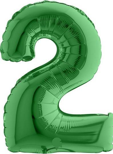 Bigiemme Ballon alu Chiffre "2" Vert