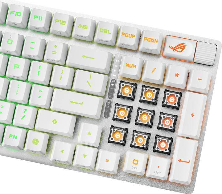 Actual product image ASUS Tastatur ROG Strix Scope II 96 RX Wireless WHT (DE, Wireless, Cable)