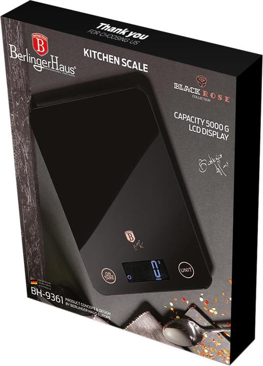 Actual product image BerlingerHaus Digital Kitchen Scale max. 5 kg Black Rose Collection