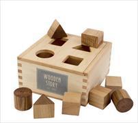 Wooden Story Natural Shape Sorter Box (English)