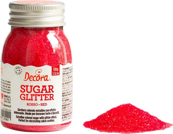 Decora Sugar Crystals - Red (100g) (1 x)