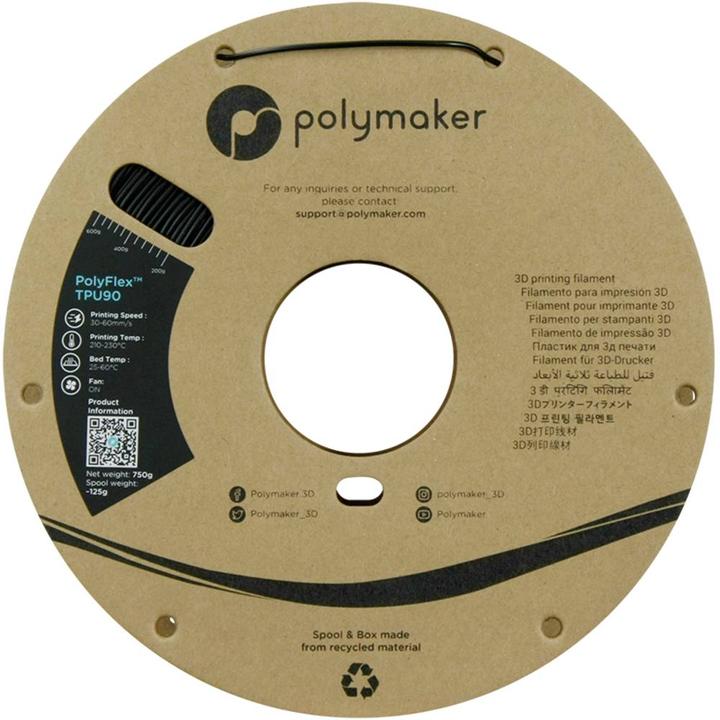 Produktbild Polymaker PolyFlex TPU-90A Black-1.75mm-750g (TPU, 1.75 mm, 750 g, Schwarz)