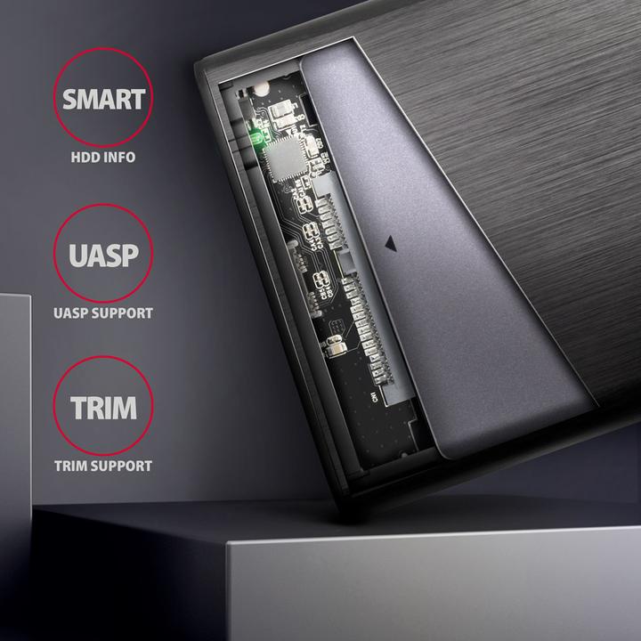 Actual product image Axagon EE25-A6C USB-C 3.2 - SATA 6G 2.5" external hard drive enclosure (2.5")