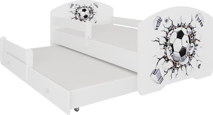 Immagine prodotto ADRK Furniture Letto matrimoniale con ringhiera e materassi PEPE II BALL 160x80 (160 x 80 cm)