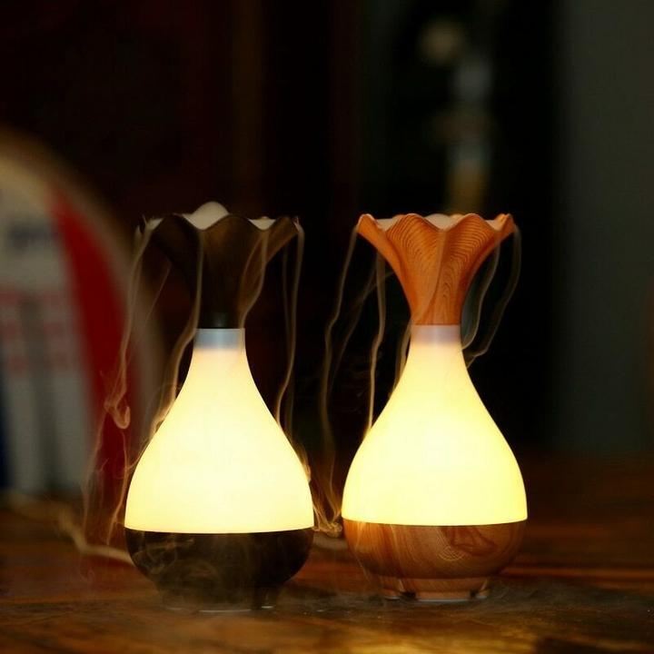 Immagine prodotto JTI Umidificatore e lampada per aromaterapia con bottiglia di giada - Legno chiaro (95 ml)