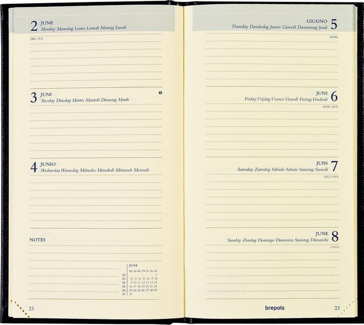 Produktbild Brepols Agenda Interplan Sunrise 2025 26.3.1475 1W/2S ass. ML 9x16cm (9 x 16 cm, Niederländisch)