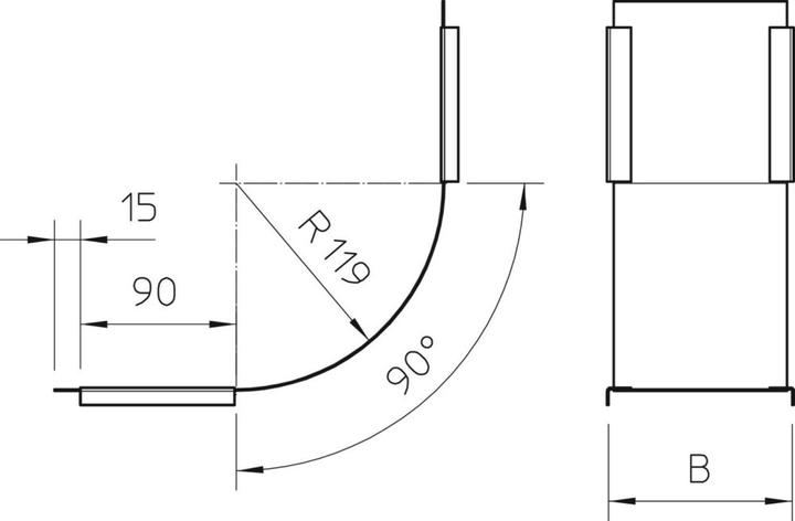 Produktbild OBO Bettermann Deckel für Vertikalbogen 90° steigend 7131527