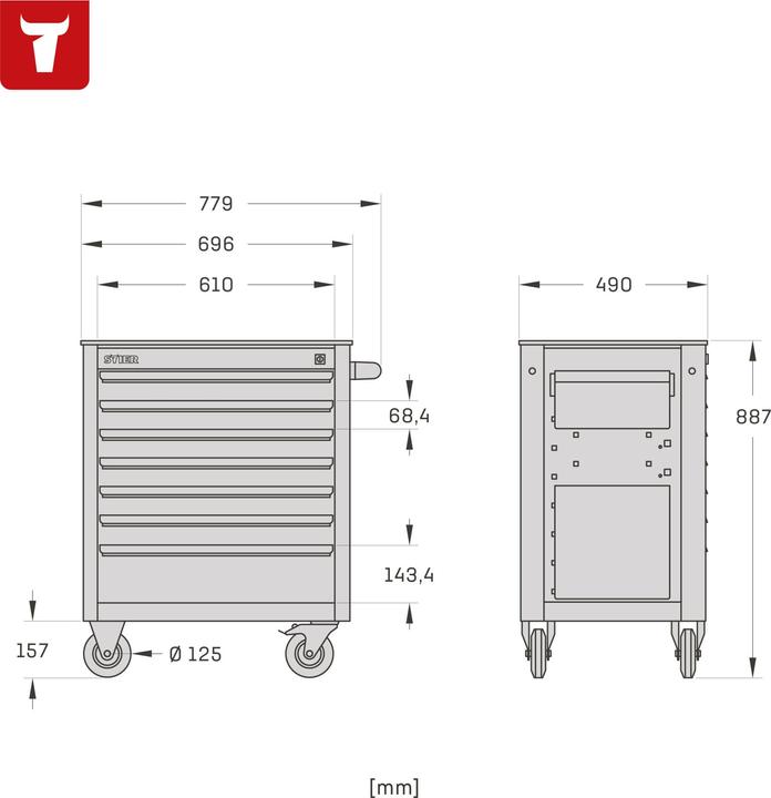 Produktbild Stier Werkstattwagen Black bestückt 223-teilig (223 x)