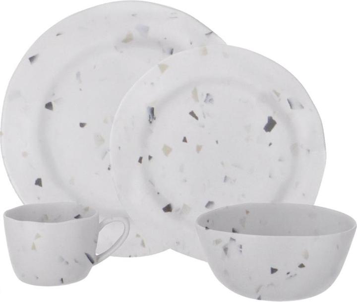 Actual product image Travellife Soria Camping Set Terrazzo 16 -piece - Scratch and dishwasher safe - Matte ceramic look