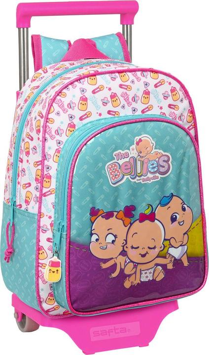 Immagine prodotto The Bellies Zaino scuola con ruote 26 x 34 x 11 cm viola turchese bianco