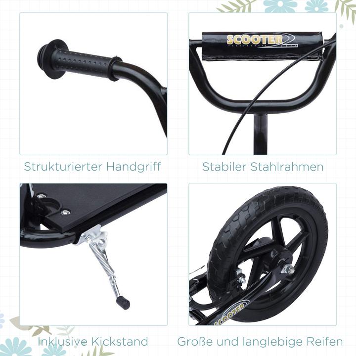 Immagine prodotto Homcom Monopattino per bambini con battistrada antiscivolo, cavalletto per bici in metallo per il