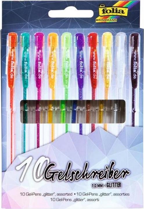 Folia Gelschreiber glitter (Mehrfarbig, 10 x)