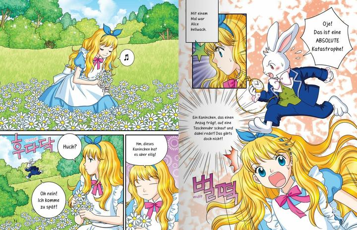 Actual product image MANHWA – Klassiker für Kids – Alice im Wunderland (German, Suk-Il Eo, Renate Seo, Ullmann Media, 2024)