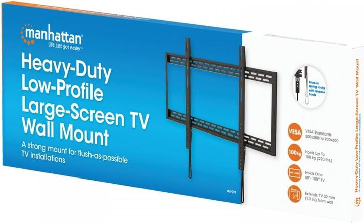 Actual product image Manhattan Heavy-Duty Low-Profile Large-Screen TV Wall Mount (Wall, 100", 100 kg)