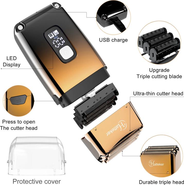 Actual product image Hatteker 2 in 1 electric razor