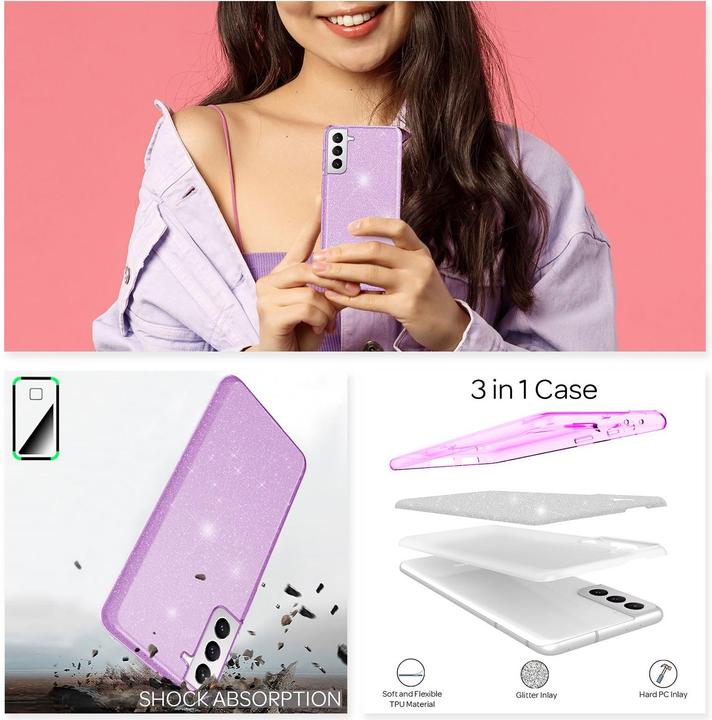 Immagine prodotto Nalia Custodia per cellulare Glitter (Samsung Galaxy S22+)