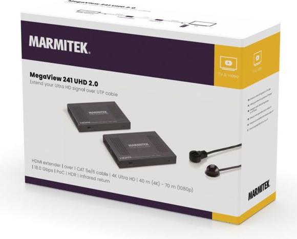 Image du produit Marmitek MEGAVIEW 241 UHD 2.0 HDMI Extender (6 m, HDCP 2.2.2)