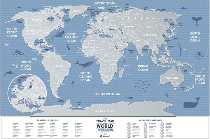 Produktbild Nenurodyta Zeichnungskarte Weltreisekarte Wochenendwelt (60 cm)