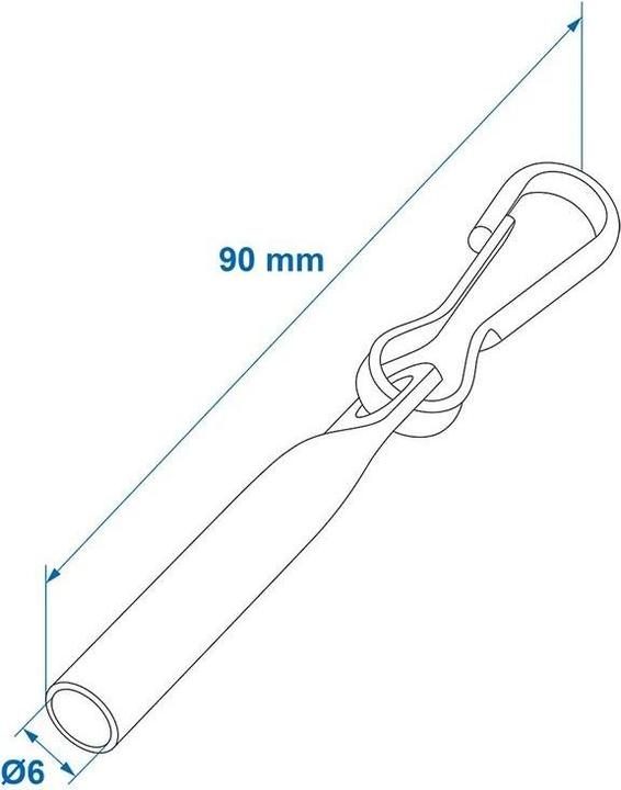Image du produit ProPlus Embout de corde avec crochet simplex pour corde de bâche 6mm