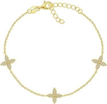 Produktbild Brilio Silver - Delicate gold-plated bracelet Flowers with zircons BRC180Y