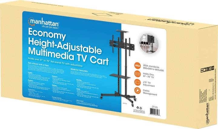 Immagine prodotto Manhattan 461238 Carrello TV 94,0 cm (37" 177,8 cm (70") Inclinabile (70", 60 kg)