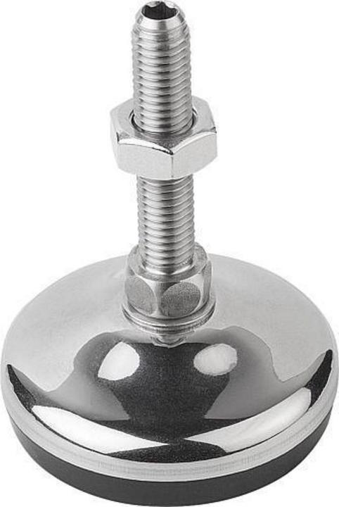 Produktbild Kipp Stellfuss mit innensechskant, Form C M30x200, D=120, edelstahl, Komp Gummi