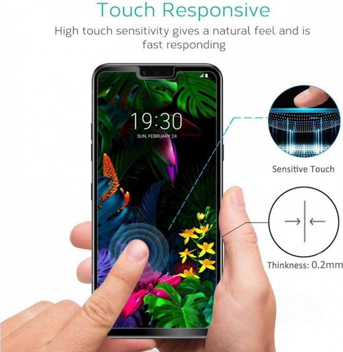 Actual product image Screenguard LG G8 ThinQ Full Screen Protective Glass Film 2.5D 9H (1 Piece, G8 ThinQ)