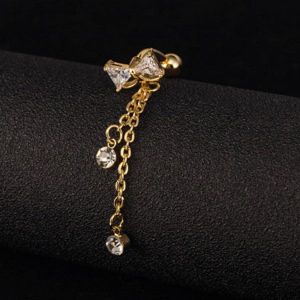 Actual product image Hermex Gold plated belly piercing with cubic zirconia (Copper-nickel alloy)