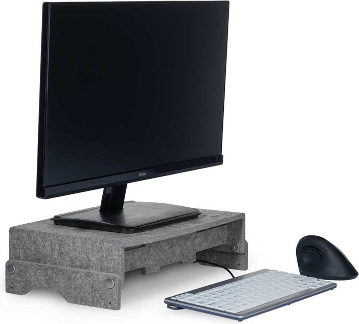 Produktbild Bakker Elkhuizen Monitorständer Q-Riser 110 Circular, grau retail (Tisch, 17.01")