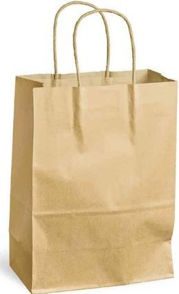 Actual product image Mailmedia Paper carrier bag with cord, 3.5 litres, brown Dimensions: (W)180 x (D)80 x (H)240 mm, made of Kra (300 Piece)