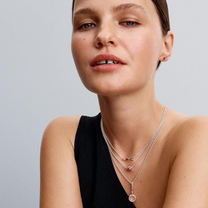 Immagine prodotto Pandora Collana Cuore con ciondolo Freccia e vetro di Murano (Argento 925)