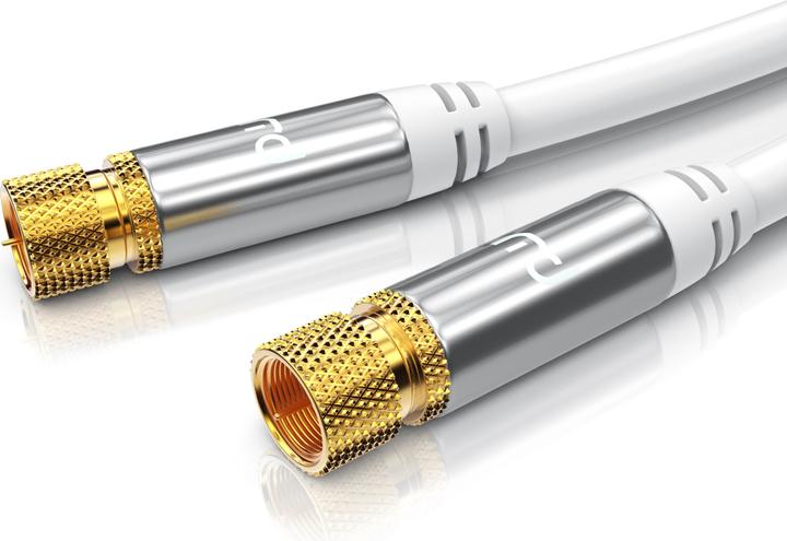 Image du produit Primewire Câble SAT HDTV - Câble coaxial SAT Premium - TV HDTV Radio DVB-T DVB-C DVB-S DVB-S2, Blindage 4 plis (135 dB, Câble satellite)