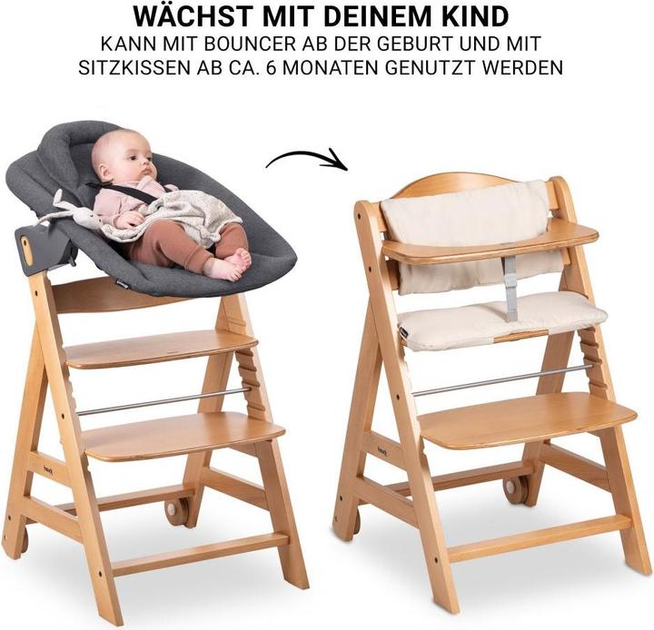 Image du produit Hauck Chaises hautes Beta Plus Natural 5-pièces Newborn Set - Chaise haute + (Chaise haute)