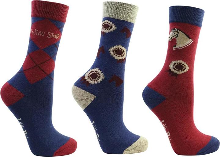 Produktbild Hy Equestrian Riding Star Collection Socken Mädchen (3erPack) (3er Pack, 25 - 31)