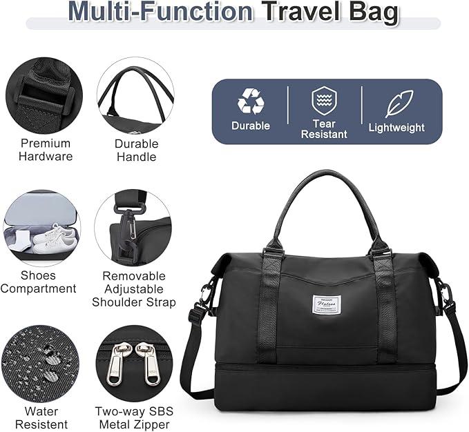 Produktbild Only-Bags.Store 3pcs Reisen mit einem grossen Carry-on Tasche, eine Sport-Tasche, und eine wasserdichte Gepäck