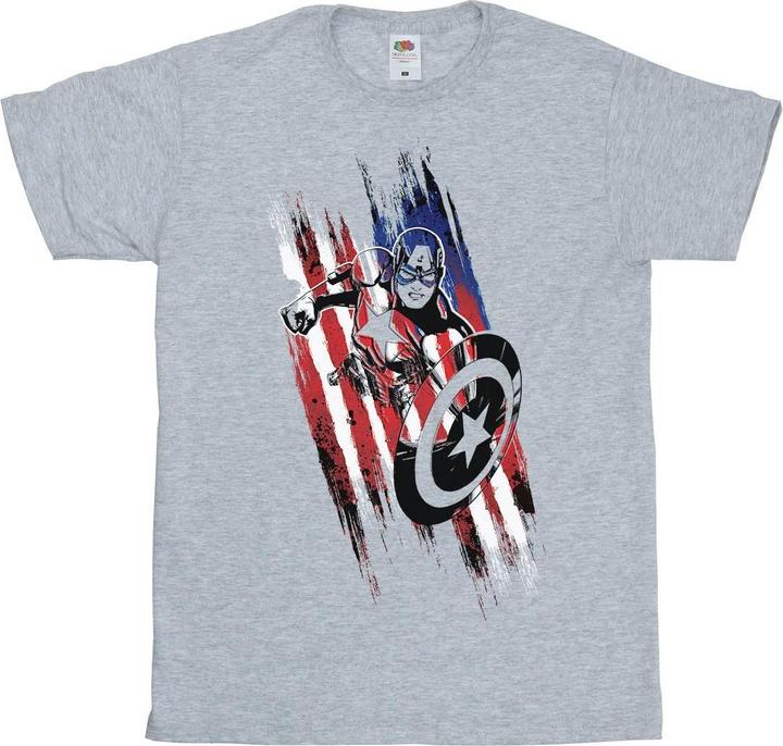 Actual product image Boys Avengers Captain America Streaks T-Shirt (128)